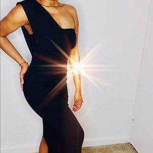 PrettyLittle Thing Floor length black dress